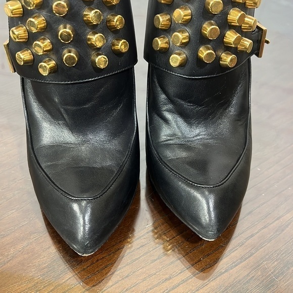 GUCCI gold studded TOM Women’s ankle booties with super sexy 4” stilettos 7.5 - Picture 12 of 14